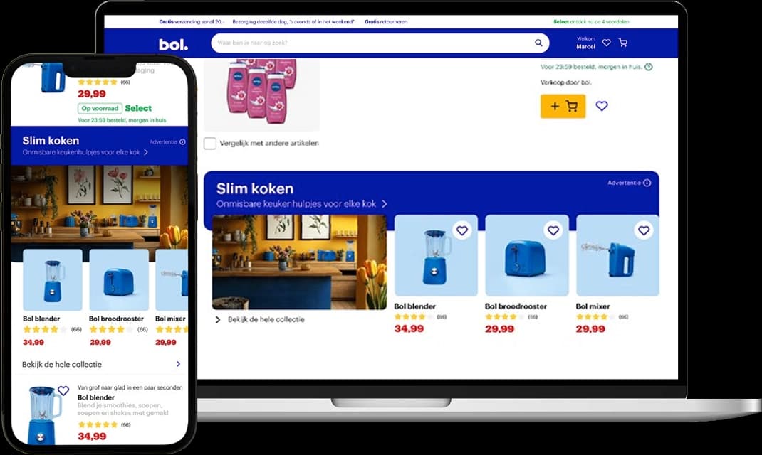 Branded Shelf-advertentie op Bol in de zoek- en categoriepagina's